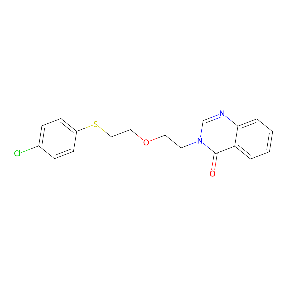 3-[2-[2-(4-Chlorophenyl)sulfanylethoxy]ethyl]quinazolin-4-one molecular structure, CAS 723248-63-3