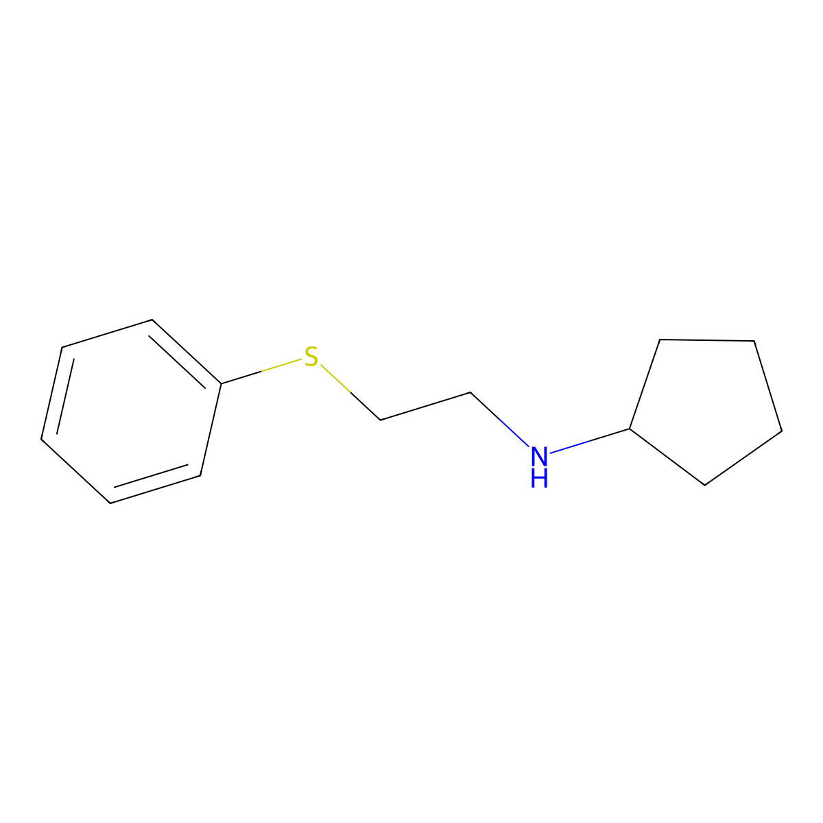 N-(2-phenylsulfanylethyl)cyclopentanamine molecular structure, CAS 723248-66-6