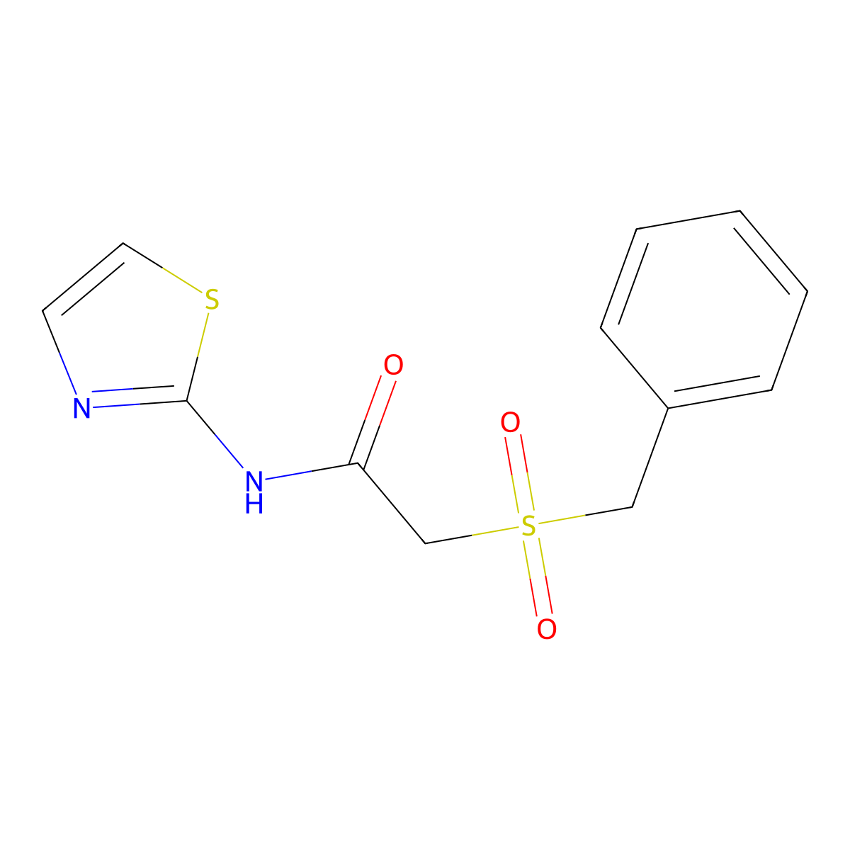 2-(benzylsulfonyl)-N-(1,3-thiazol-2-yl)acetamide molecular structure, CAS 723249-72-7