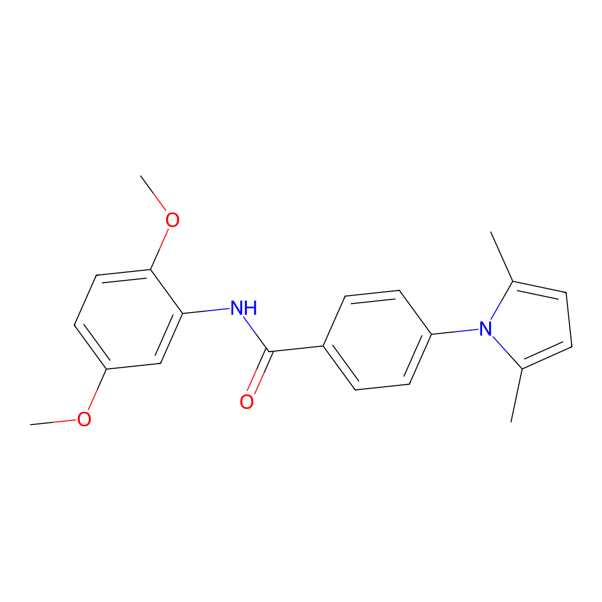 N-(2,5-dimethoxyphenyl)-4-(2,5-dimethyl-1H-pyrrol-1-yl)benzamide molecular structure, CAS 723250-93-9