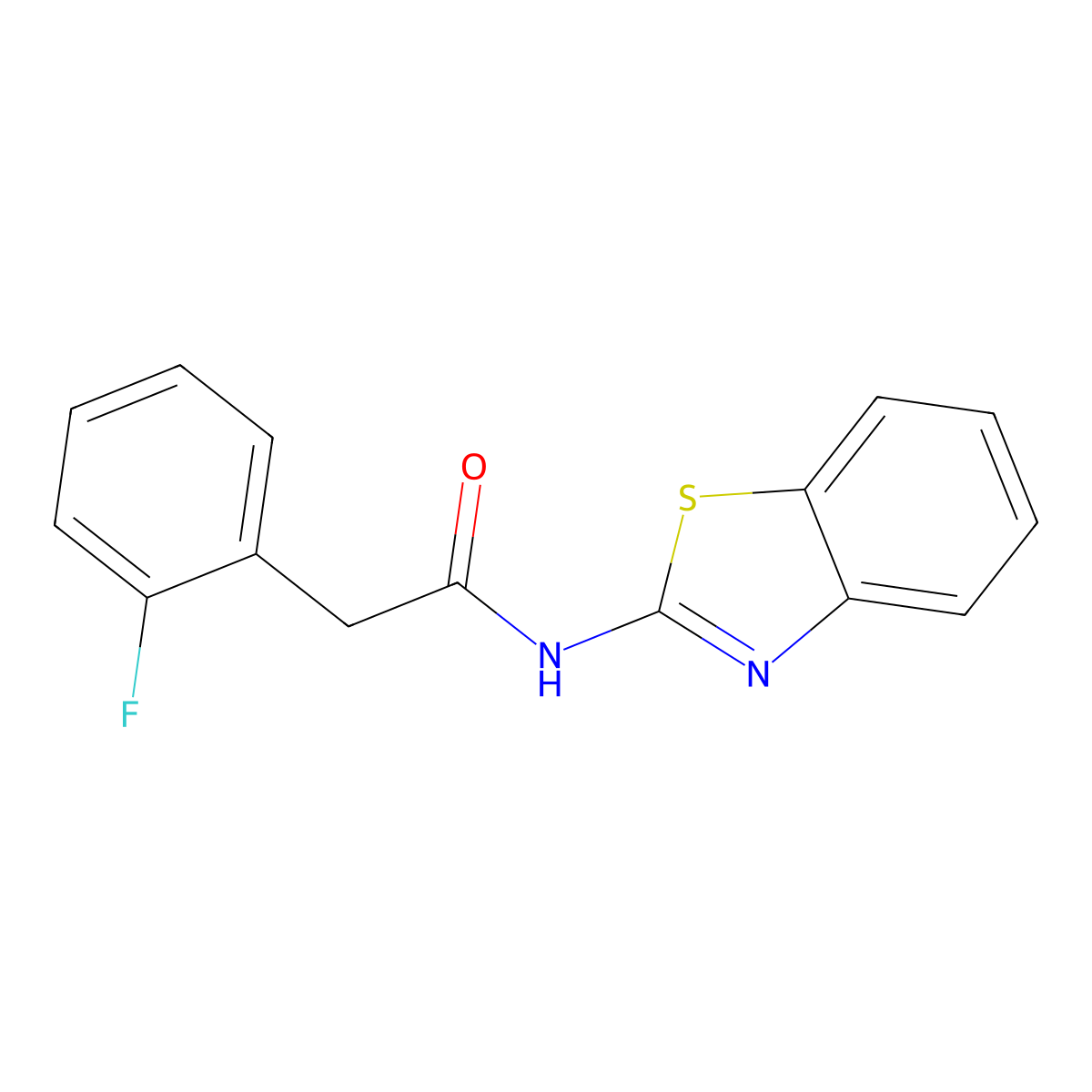 N-(1,3-benzothiazol-2-yl)-2-(2-fluorophenyl)acetamide molecular structure, CAS 723251-36-3