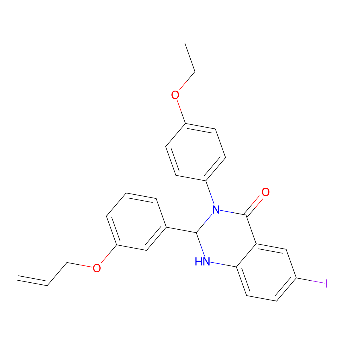 3-(4-Ethoxyphenyl)-6-iodo-2-(3-prop-2-enoxyphenyl)-1,2-dihydroquinazolin-4-one molecular structure, CAS 723251-45-4