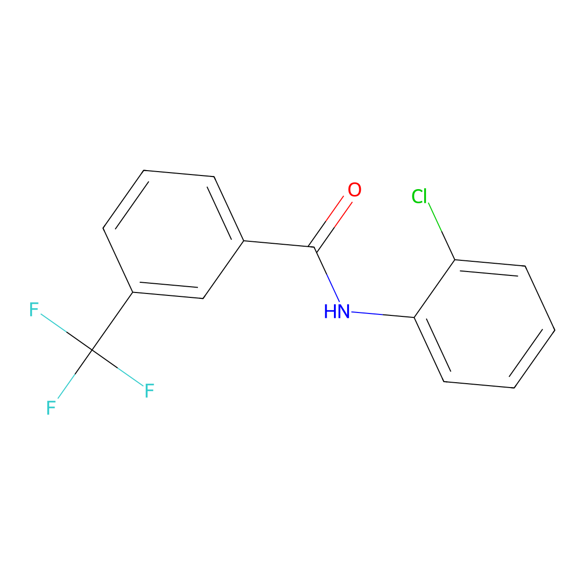 N-(2-chlorophenyl)-3-(trifluoromethyl)benzamide molecular structure, CAS 723252-38-8