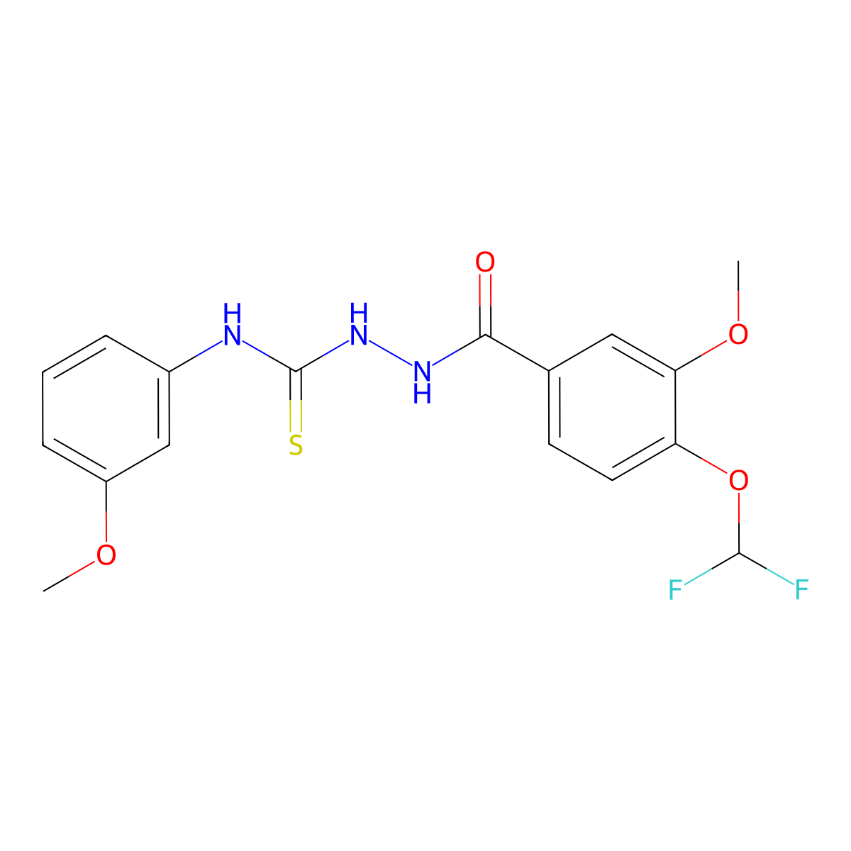 1-[[4-(Difluoromethoxy)-3-methoxybenzoyl]amino]-3-(3-methoxyphenyl)thiourea molecular structure, CAS 723252-49-1