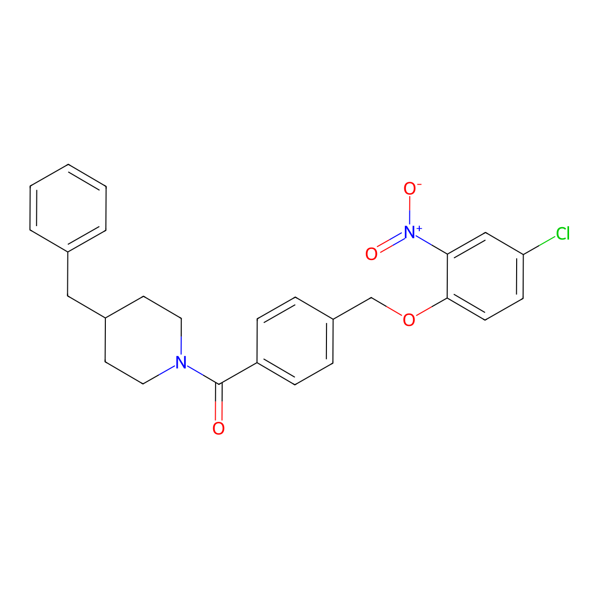 (4-Benzylpiperidin-1-yl)-[4-[(4-chloro-2-nitrophenoxy)methyl]phenyl]methanone molecular structure, CAS 723252-51-5