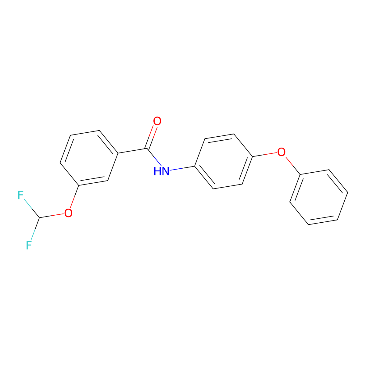 3-(difluoromethoxy)-N-(4-phenoxyphenyl)benzamide molecular structure, CAS 723252-54-8