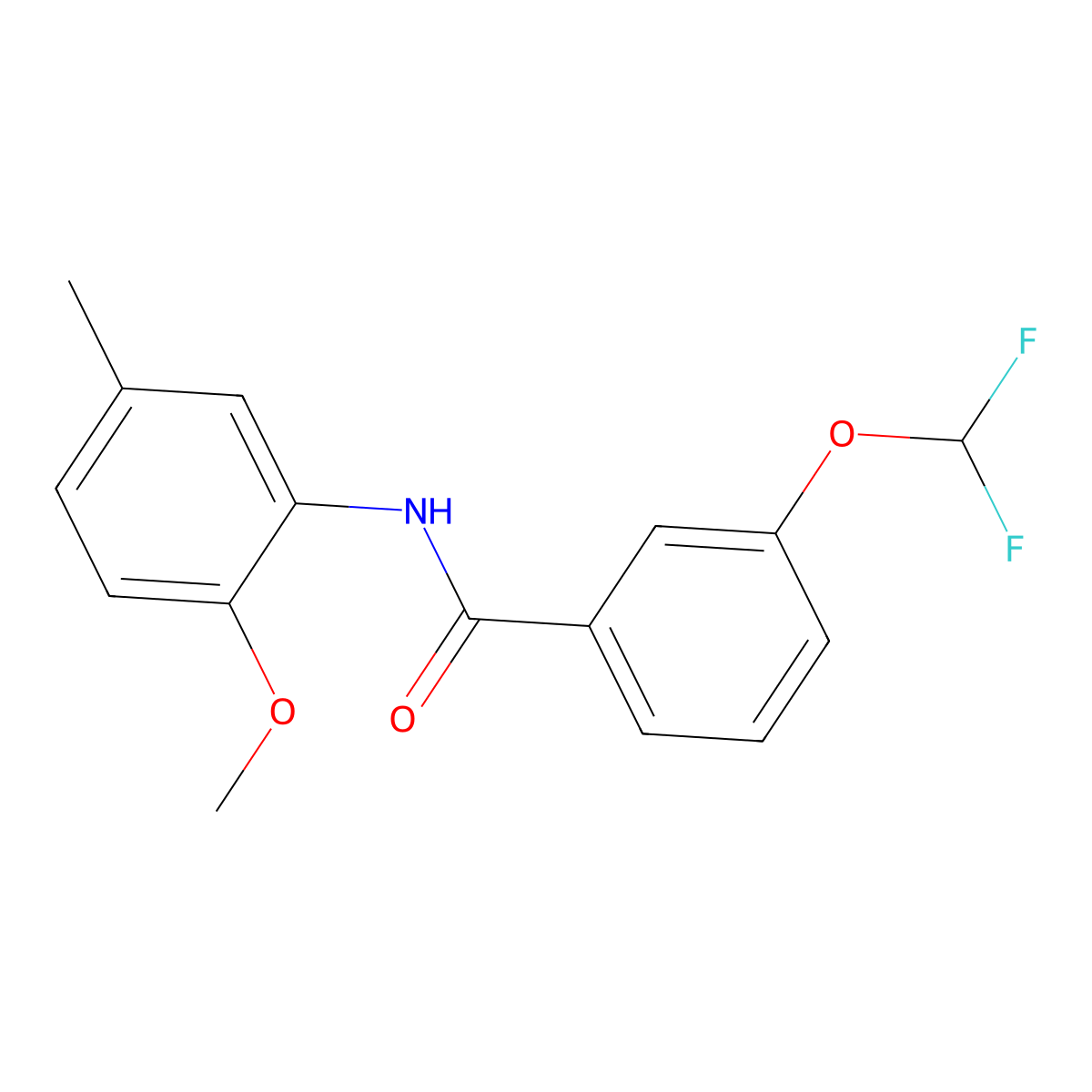 3-(difluoromethoxy)-N-(2-methoxy-5-methylphenyl)benzamide molecular structure, CAS 723252-56-0