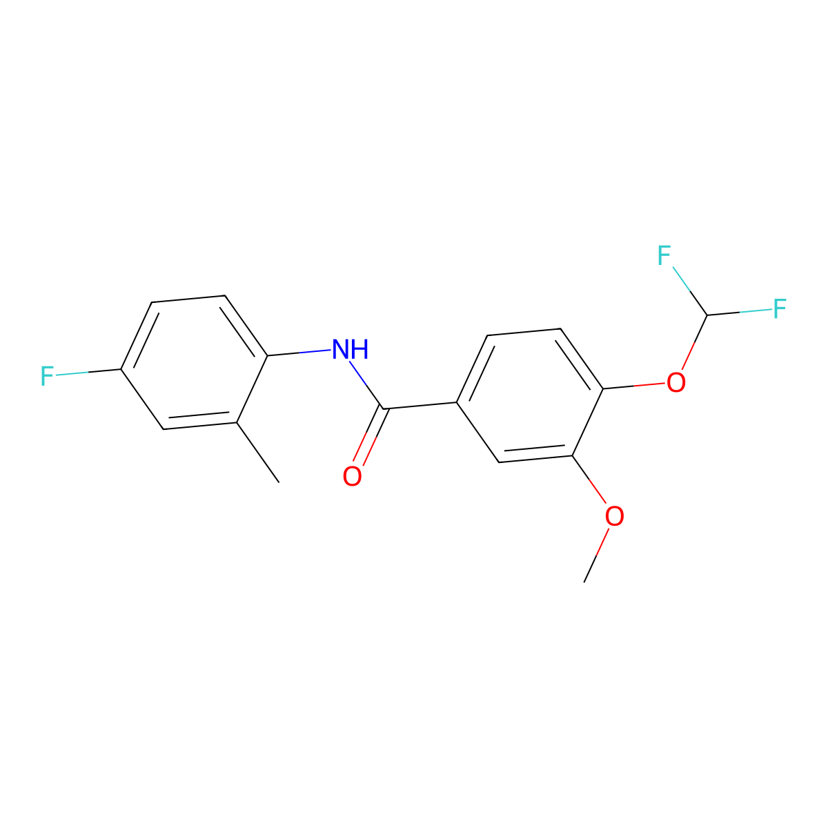 4-(difluoromethoxy)-N-(4-fluoro-2-methylphenyl)-3-methoxybenzamide molecular structure, CAS 723252-59-3