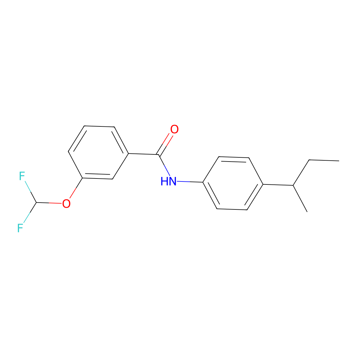 N-(4-sec-butylphenyl)-3-(difluoromethoxy)benzamide molecular structure, CAS 723252-78-6