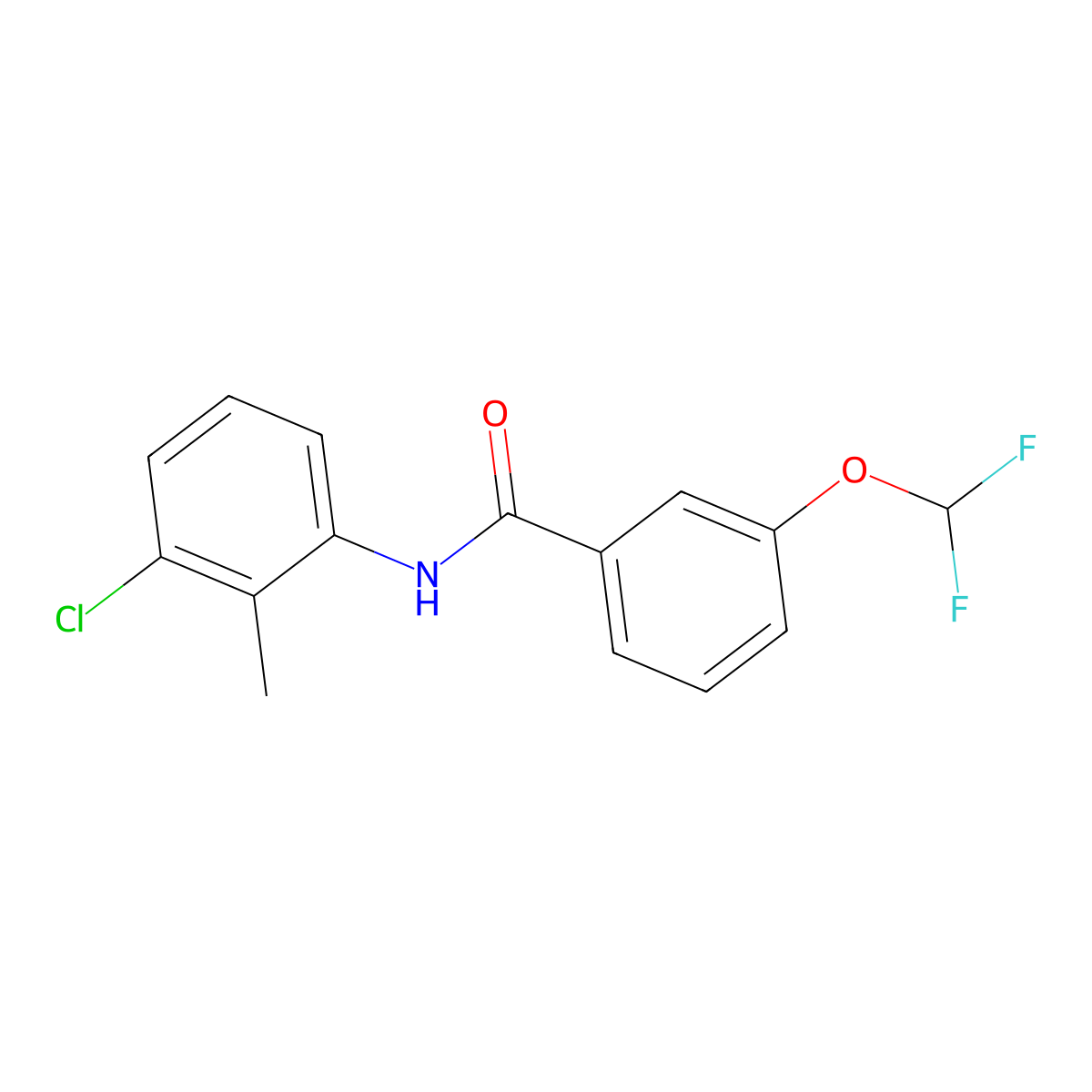 N-(3-chloro-2-methylphenyl)-3-(difluoromethoxy)benzamide molecular structure, CAS 723252-94-6