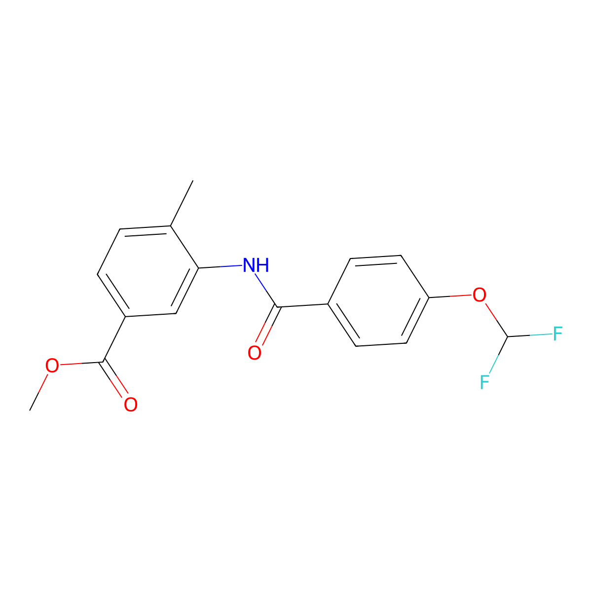 Methyl 3-{[4-(difluoromethoxy)benzoyl]amino}-4-methylbenzoate molecular structure, CAS 723253-00-7