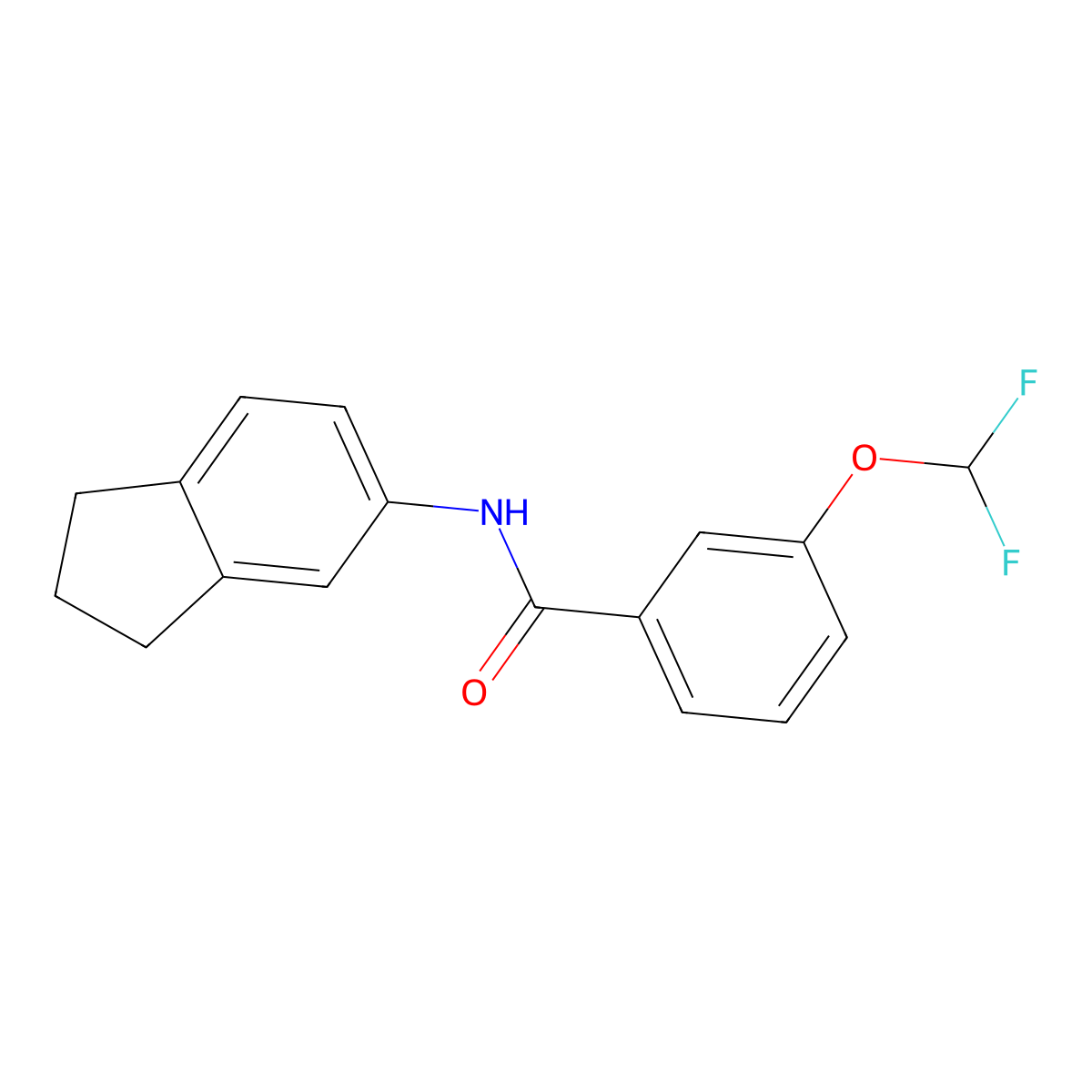 3-(difluoromethoxy)-N-(2,3-dihydro-1H-inden-5-yl)benzamide molecular structure, CAS 723253-03-0