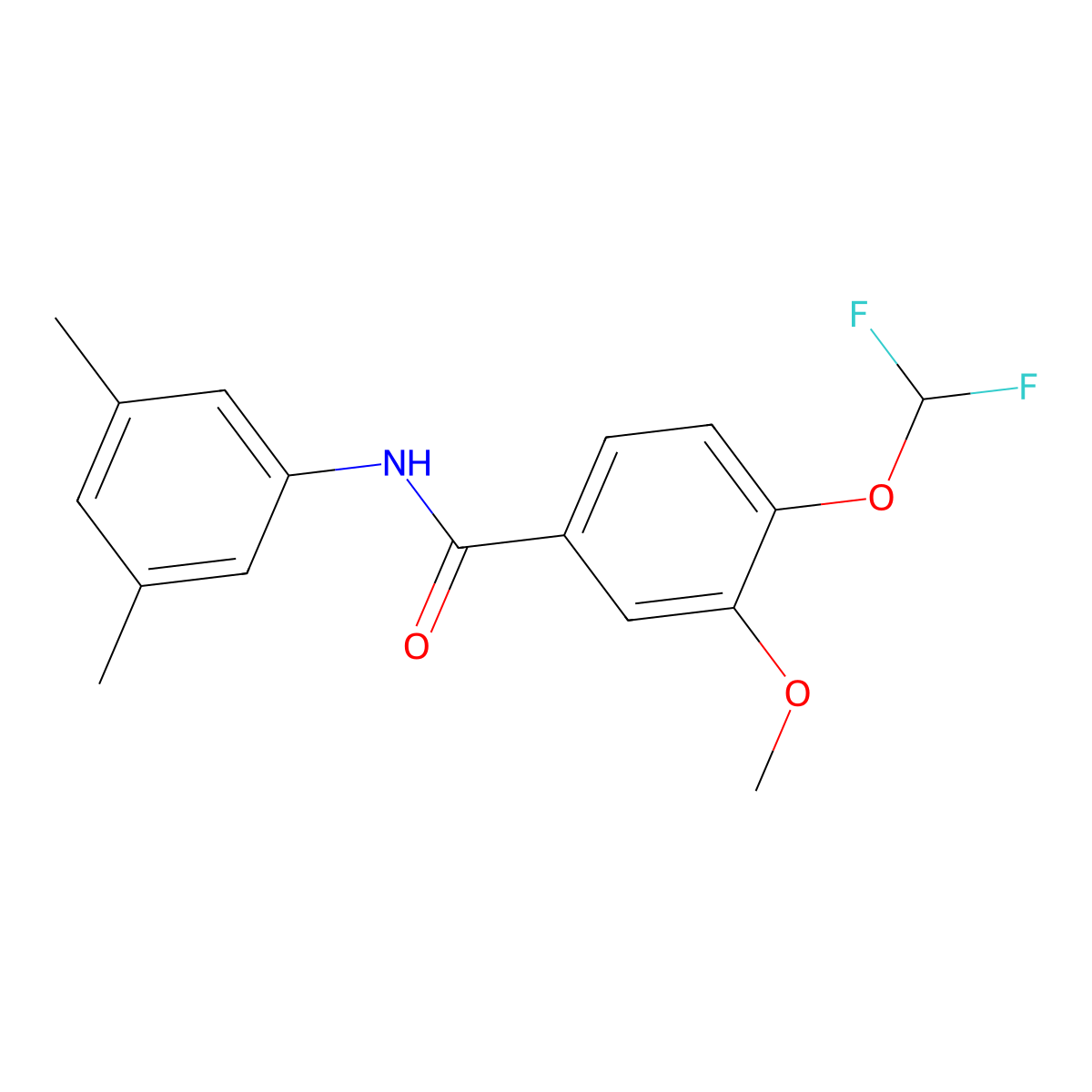4-(difluoromethoxy)-N-(3,5-dimethylphenyl)-3-methoxybenzamide molecular structure, CAS 723253-08-5