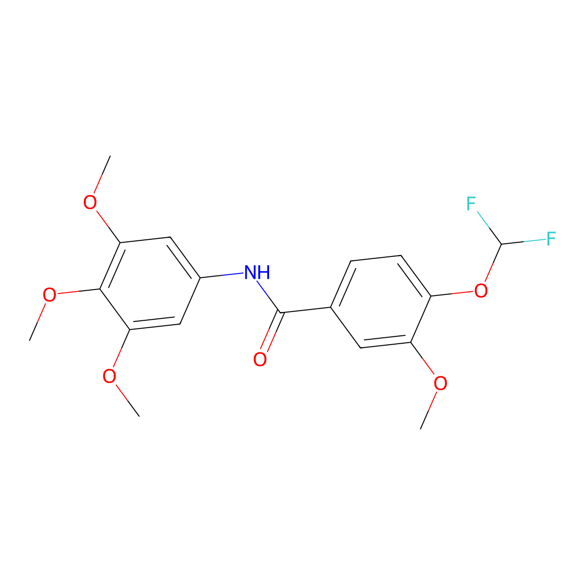 4-(difluoromethoxy)-3-methoxy-N-(3,4,5-trimethoxyphenyl)benzamide molecular structure, CAS 723253-29-0