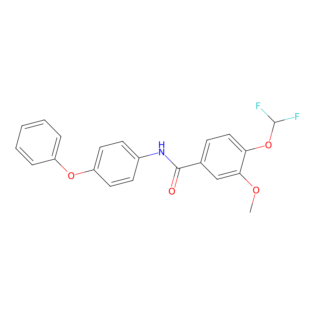 4-(difluoromethoxy)-3-methoxy-N-(4-phenoxyphenyl)benzamide molecular structure, CAS 723253-30-3