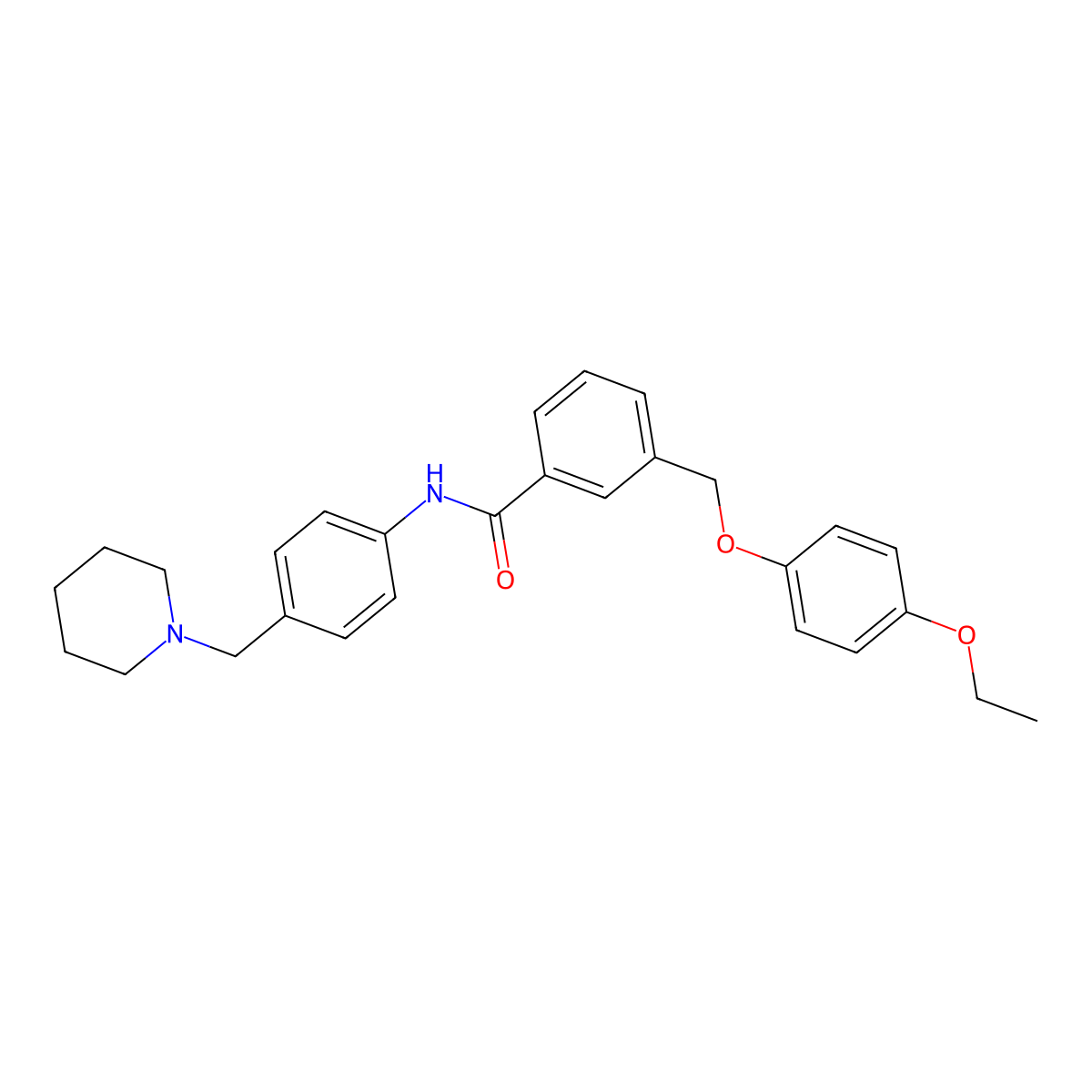 3-[(4-ethoxyphenoxy)methyl]-N-[4-(piperidin-1-ylmethyl)phenyl]benzamide molecular structure, CAS 723253-58-5