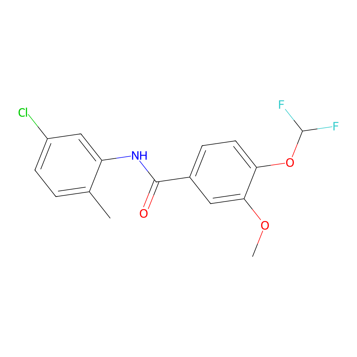 N-(5-chloro-2-methylphenyl)-4-(difluoromethoxy)-3-methoxybenzamide molecular structure, CAS 723253-66-5