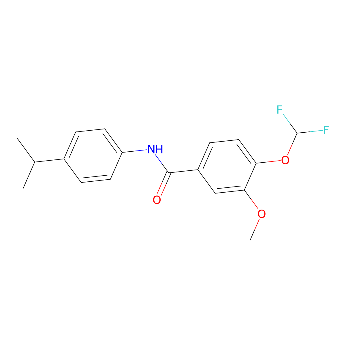 4-(difluoromethoxy)-N-(4-isopropylphenyl)-3-methoxybenzamide molecular structure, CAS 723253-67-6