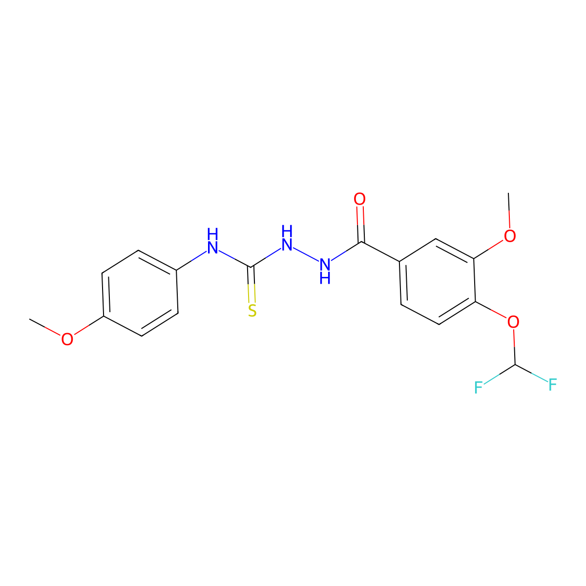 1-[[4-(Difluoromethoxy)-3-methoxybenzoyl]amino]-3-(4-methoxyphenyl)thiourea molecular structure, CAS 723253-70-1