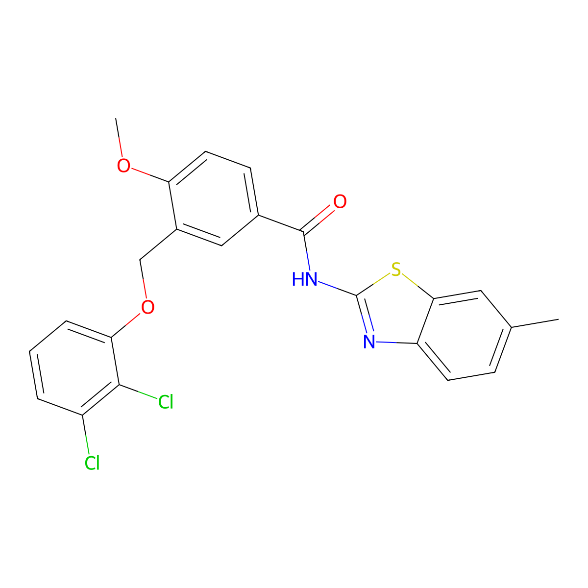 3-[(2,3-dichlorophenoxy)methyl]-4-methoxy-N-(6-methyl-1,3-benzothiazol-2-yl)benzamide molecular structure, CAS 723253-78-9