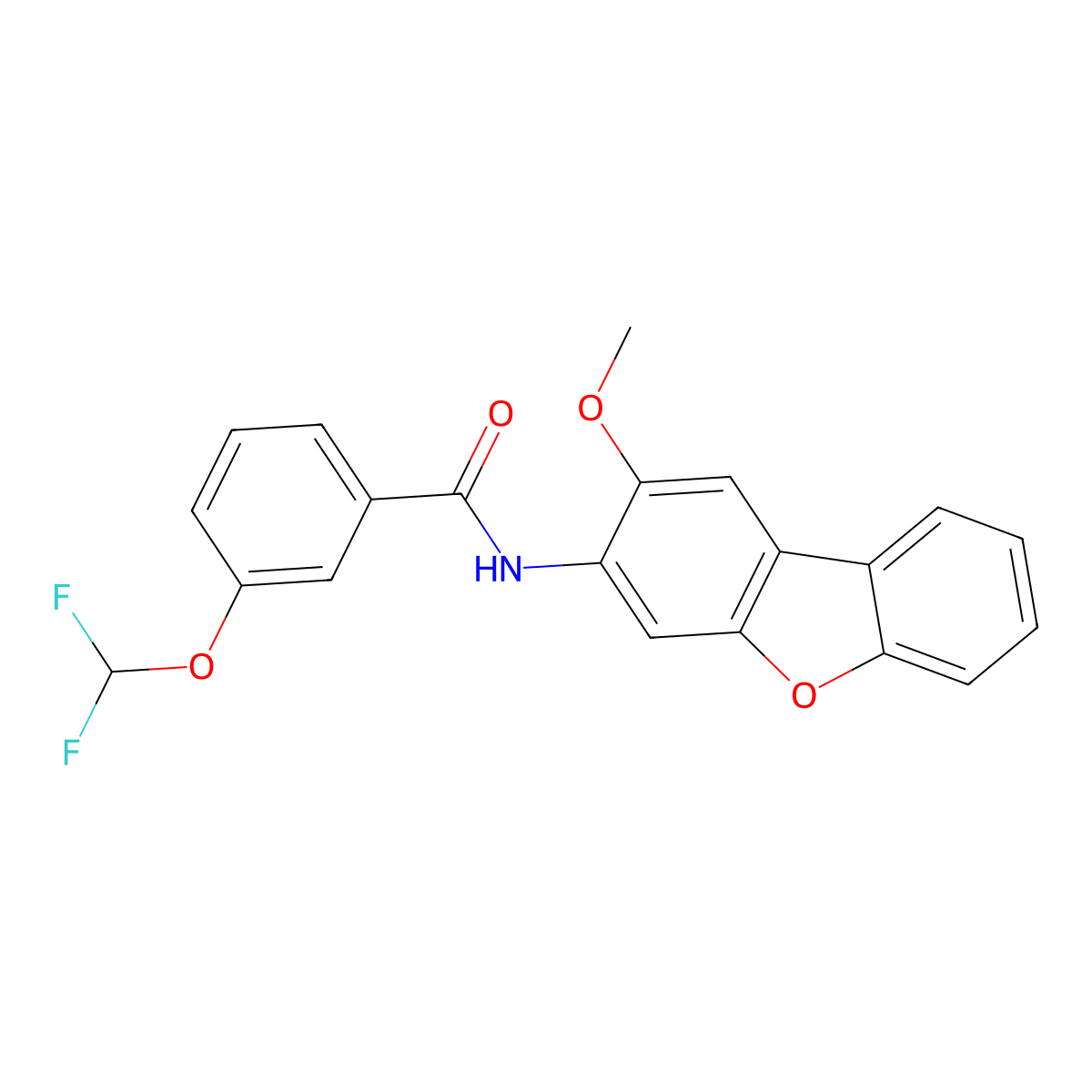 3-(difluoromethoxy)-N-(2-methoxydibenzofuran-3-yl)benzamide molecular structure, CAS 723253-90-5