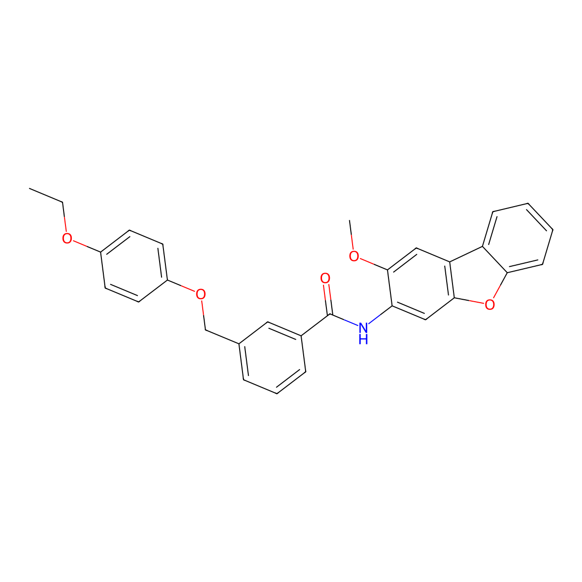 3-[(4-ethoxyphenoxy)methyl]-N-(2-methoxydibenzo[b,d]furan-3-yl)benzamide molecular structure, CAS 723253-92-7