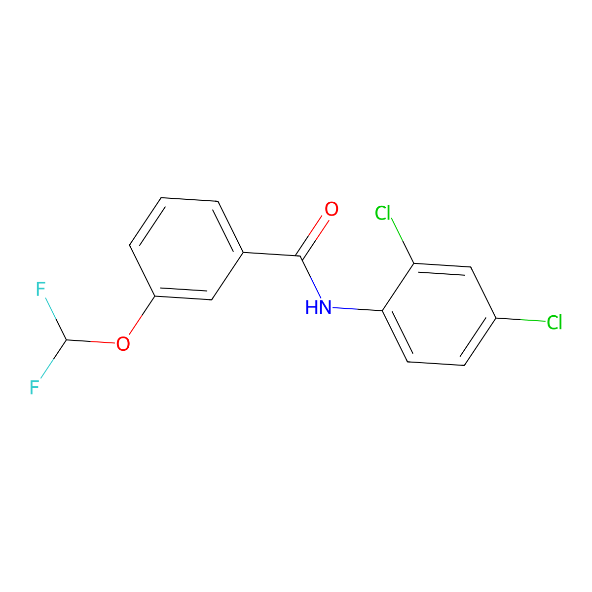 N-(2,4-dichlorophenyl)-3-(difluoromethoxy)benzamide molecular structure, CAS 723254-00-0