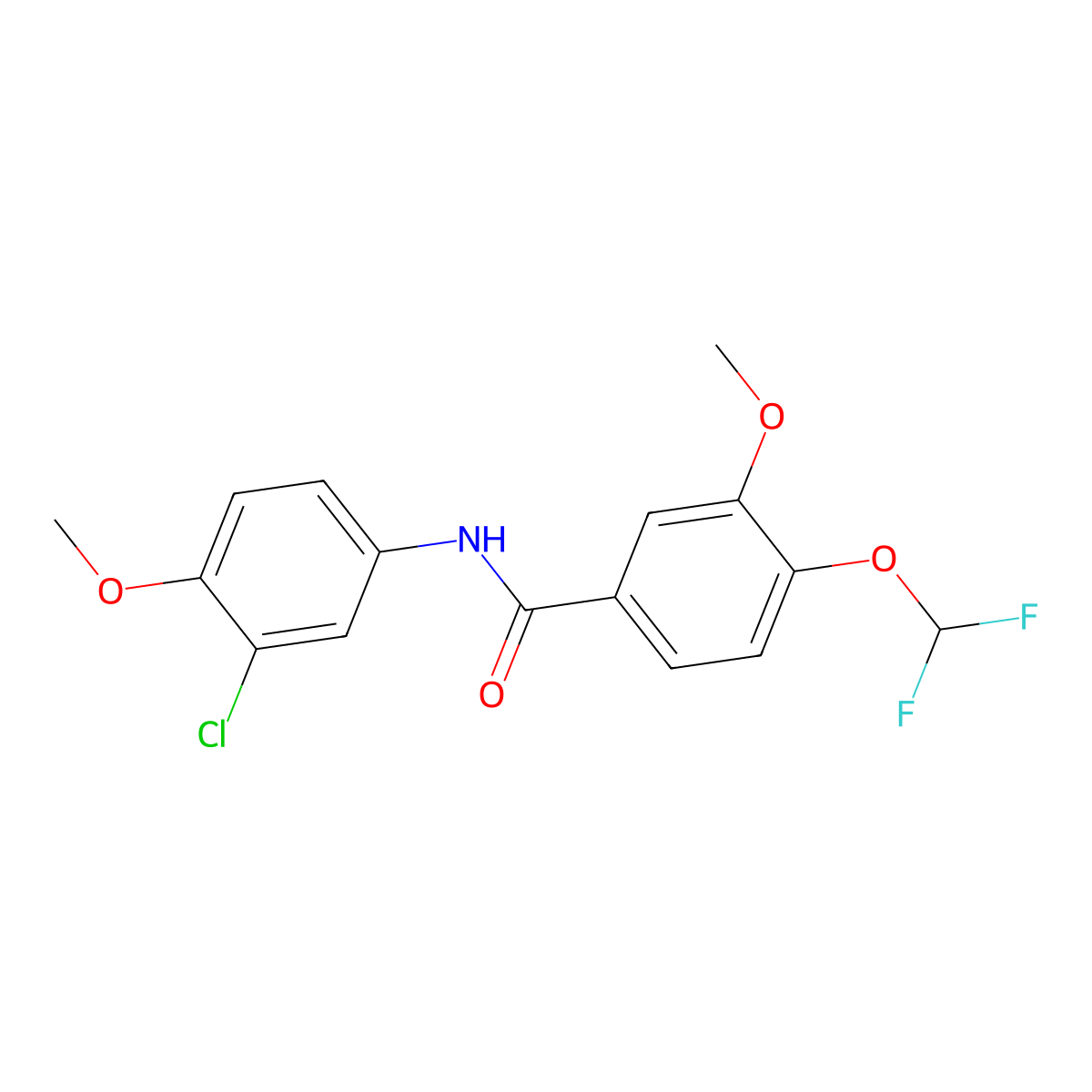 N-(3-chloro-4-methoxyphenyl)-4-(difluoromethoxy)-3-methoxybenzamide molecular structure, CAS 723254-05-5