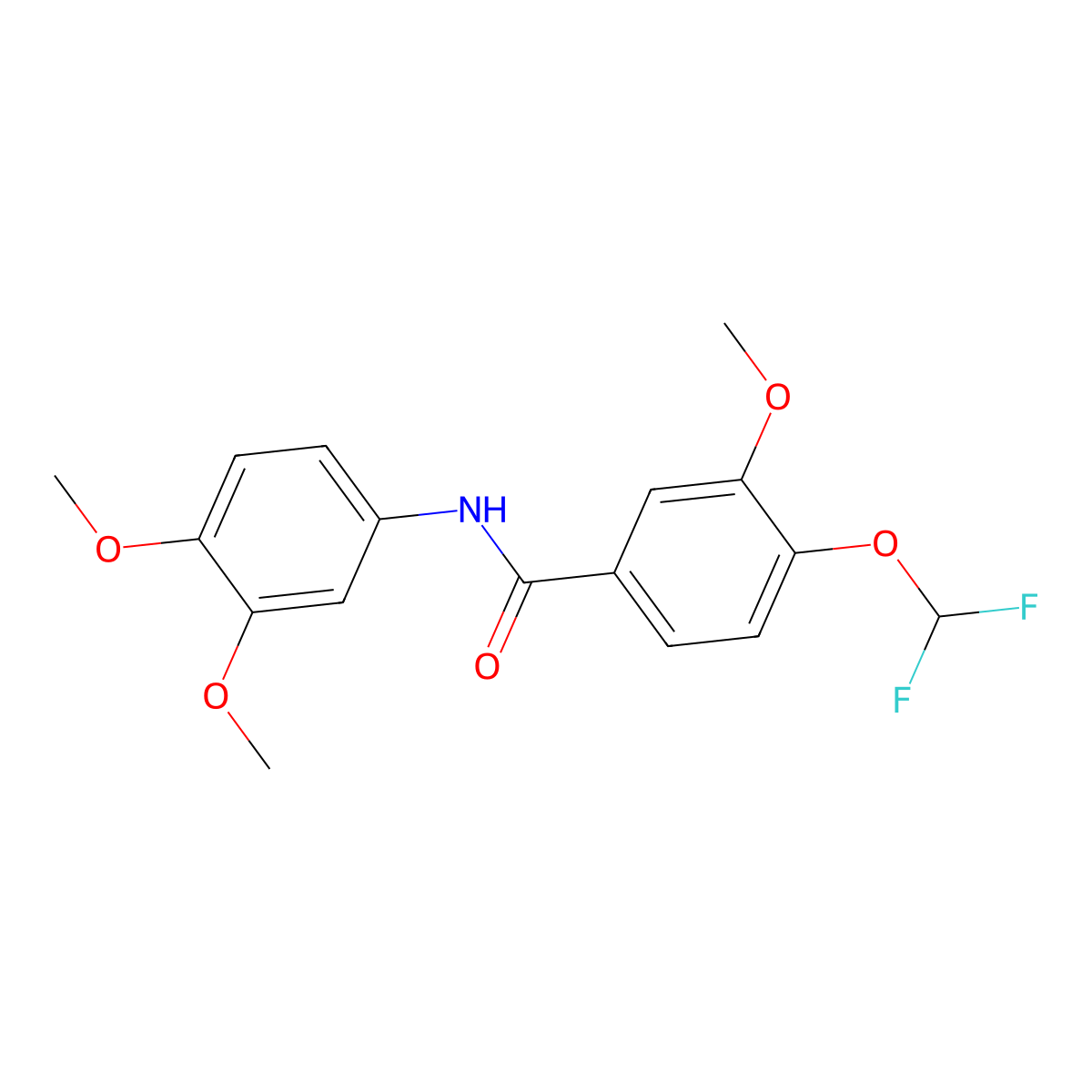 4-(difluoromethoxy)-N-(3,4-dimethoxyphenyl)-3-methoxybenzamide molecular structure, CAS 723254-07-7