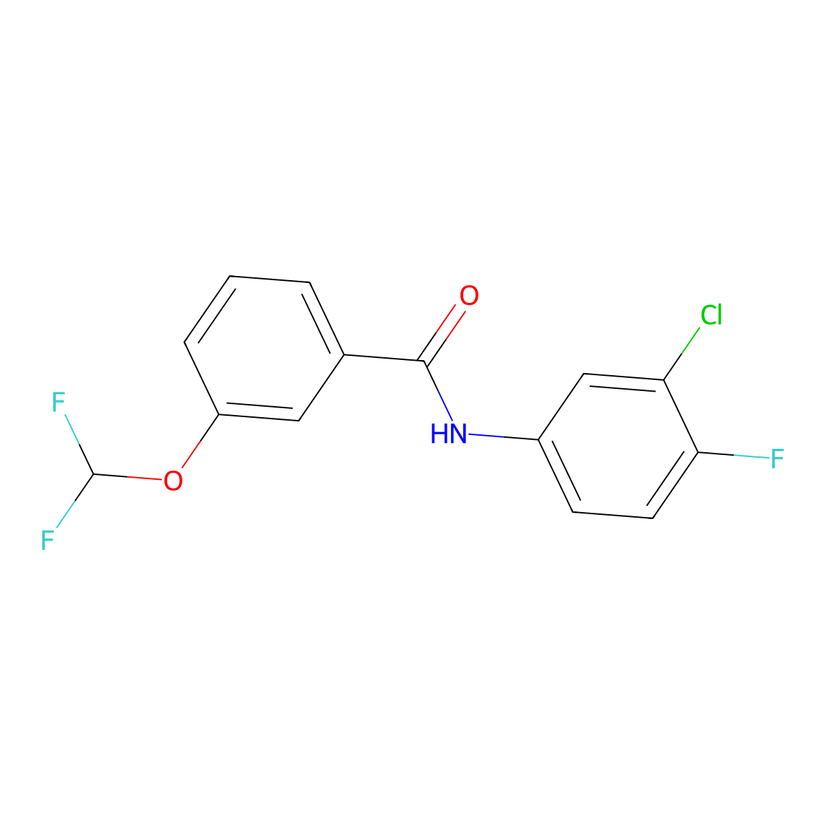 N-(3-chloro-4-fluorophenyl)-3-(difluoromethoxy)benzamide molecular structure, CAS 723254-09-9