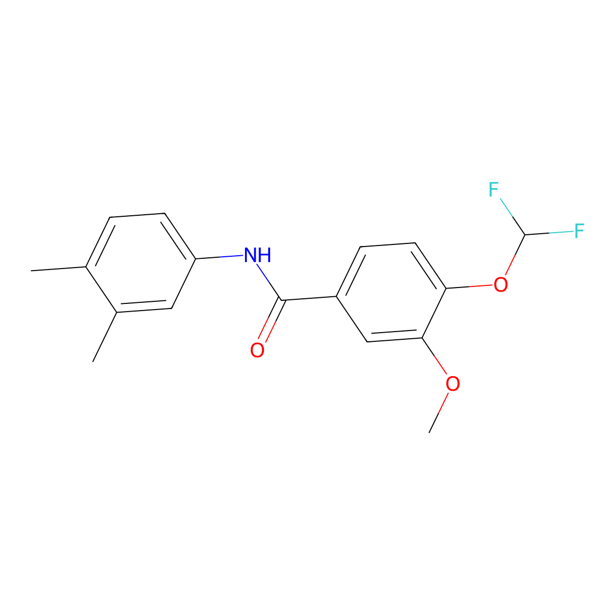 4-(difluoromethoxy)-N-(3,4-dimethylphenyl)-3-methoxybenzamide molecular structure, CAS 723254-12-4