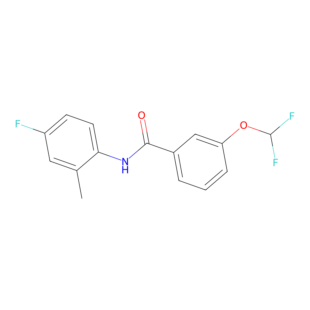 3-(difluoromethoxy)-N-(4-fluoro-2-methylphenyl)benzamide molecular structure, CAS 723254-15-7