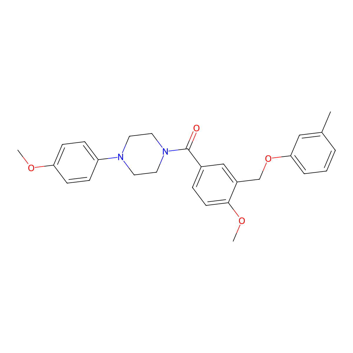 [4-Methoxy-3-[(3-methylphenoxy)methyl]phenyl]-[4-(4-methoxyphenyl)piperazin-1-yl]methanone molecular structure, CAS 723254-17-9