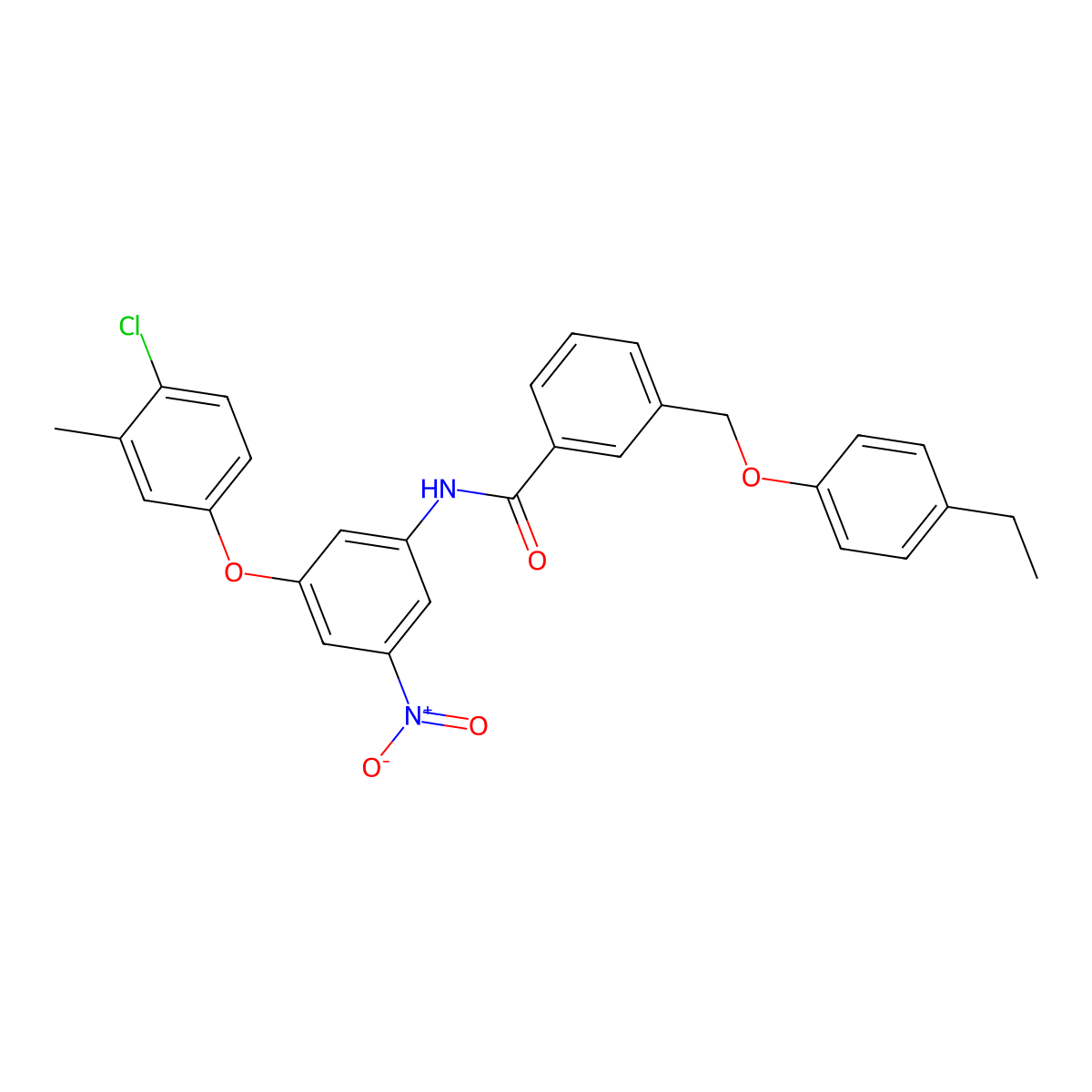 N-[3-(4-chloro-3-methylphenoxy)-5-nitrophenyl]-3-[(4-ethylphenoxy)methyl]benzamide molecular structure, CAS 723254-19-1
