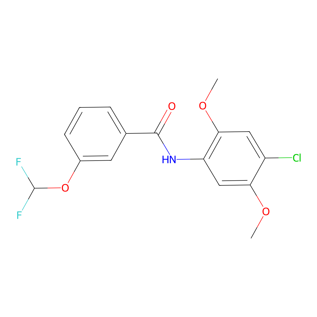 N-(4-chloro-2,5-dimethoxyphenyl)-3-(difluoromethoxy)benzamide molecular structure, CAS 723254-31-7