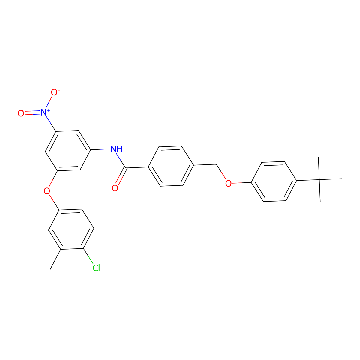 4-[(4-tert-butylphenoxy)methyl]-N-[3-(4-chloro-3-methylphenoxy)-5-nitrophenyl]benzamide molecular structure, CAS 723254-36-2
