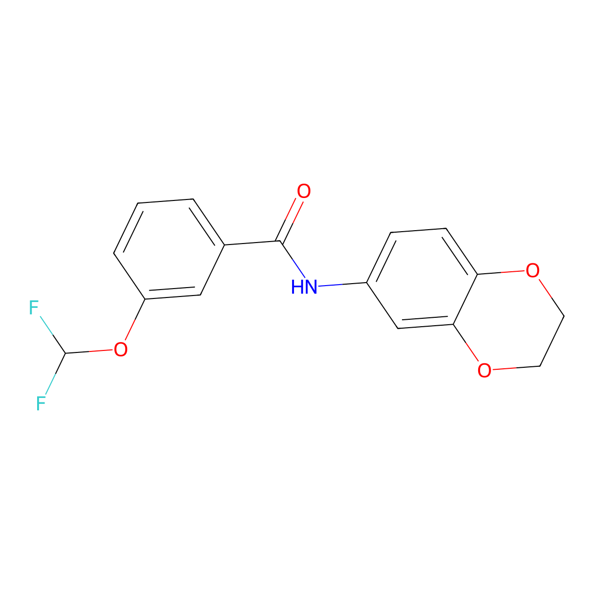 3-(difluoromethoxy)-N-(2,3-dihydro-1,4-benzodioxin-6-yl)benzamide molecular structure, CAS 723254-39-5