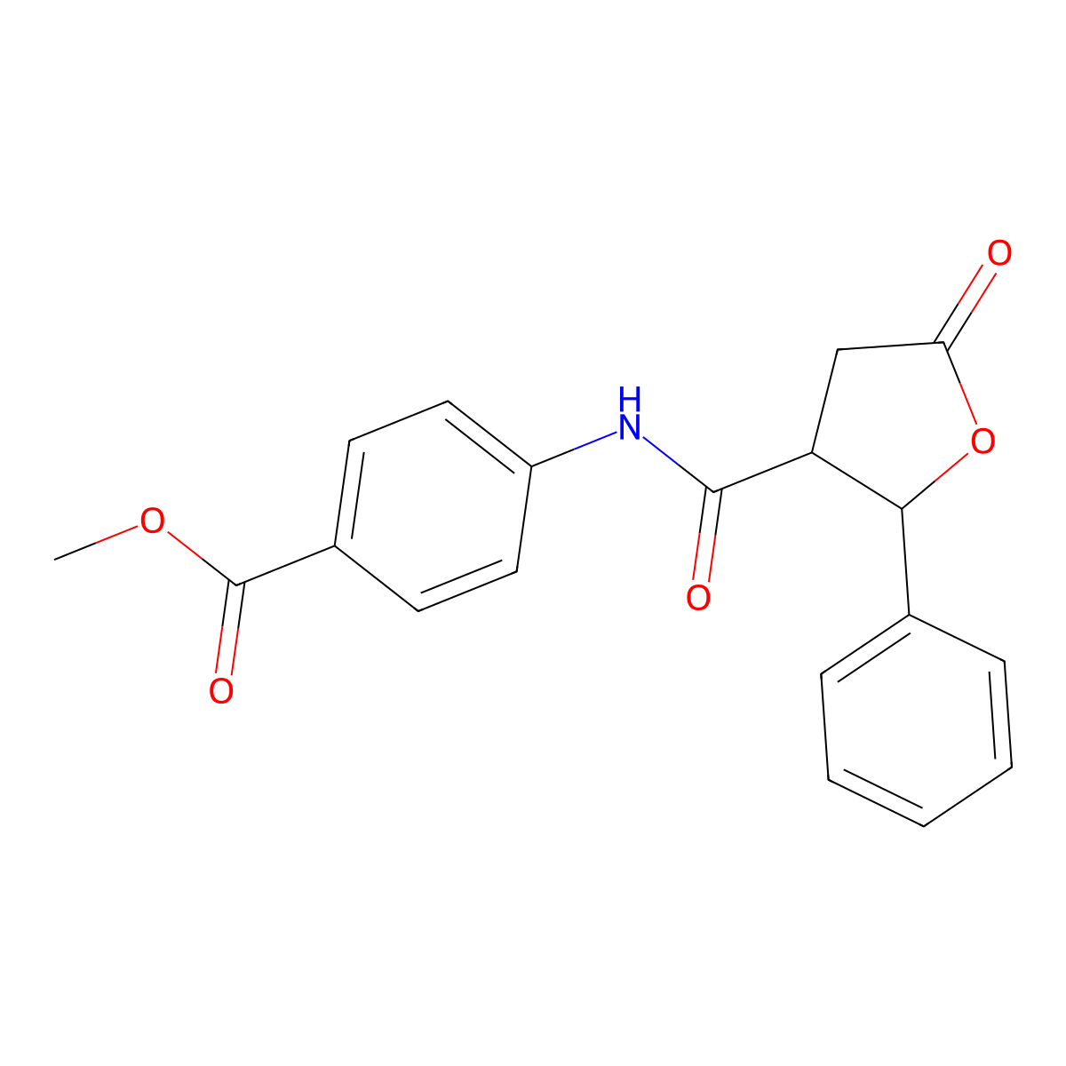 Methyl 4-[(5-oxo-2-phenyloxolane-3-carbonyl)amino]benzoate molecular structure, CAS 723254-58-8