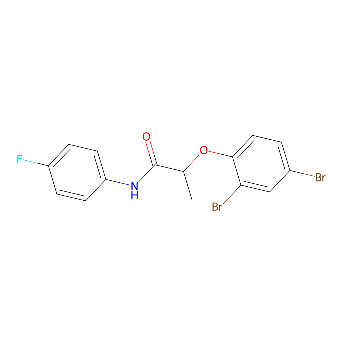 2-(2,4-dibromophenoxy)-N-(4-fluorophenyl)propanamide molecular structure, CAS 723255-30-9