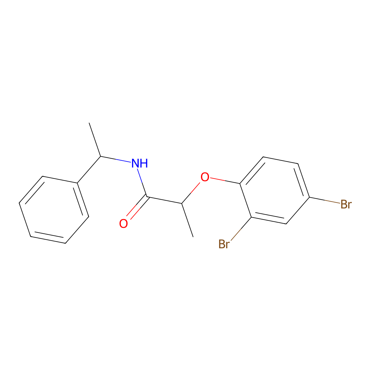 2-(2,4-dibromophenoxy)-N-(1-phenylethyl)propanamide molecular structure, CAS 723255-32-1
