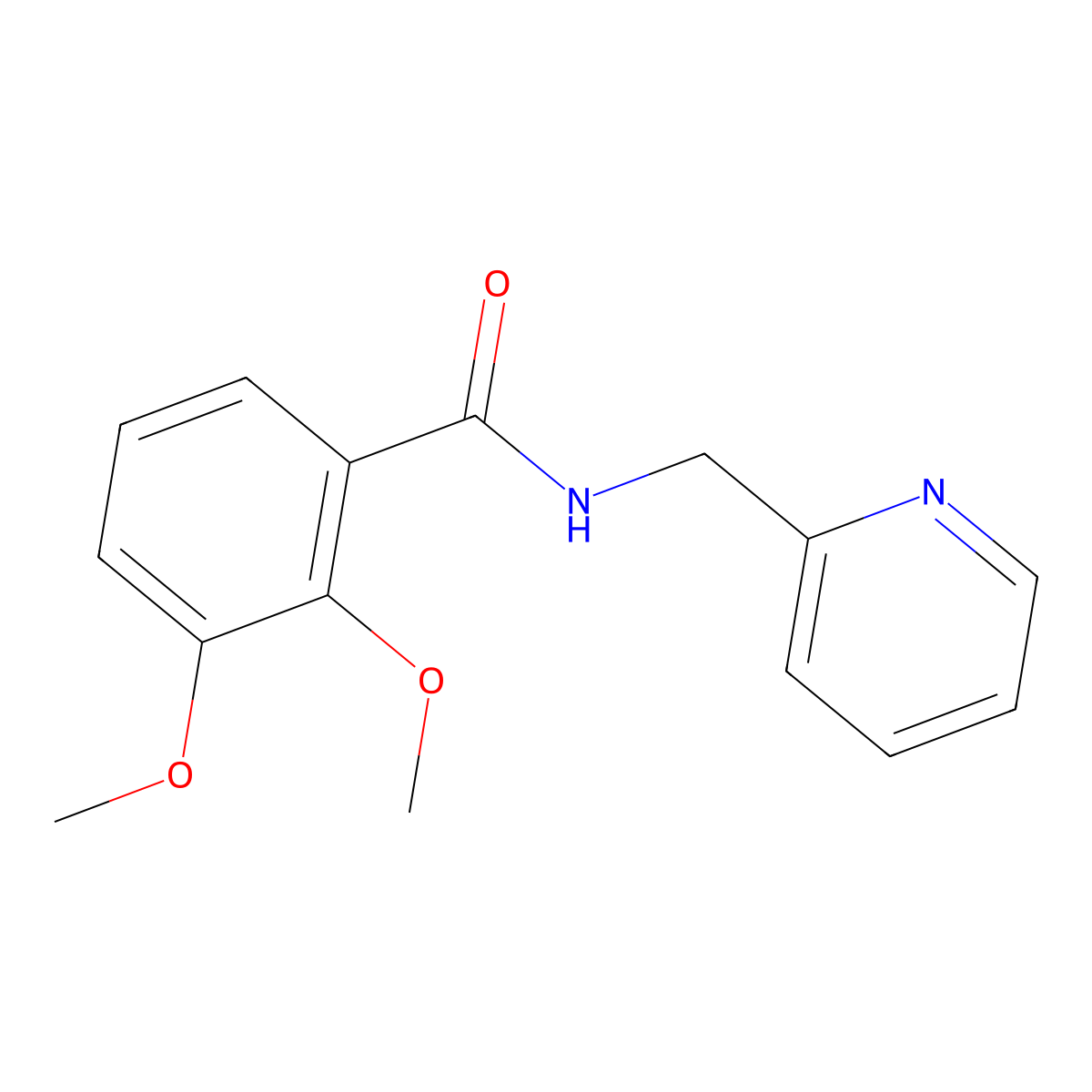 2,3-dimethoxy-N-(2-pyridinylmethyl)benzamide molecular structure, CAS 723255-40-1