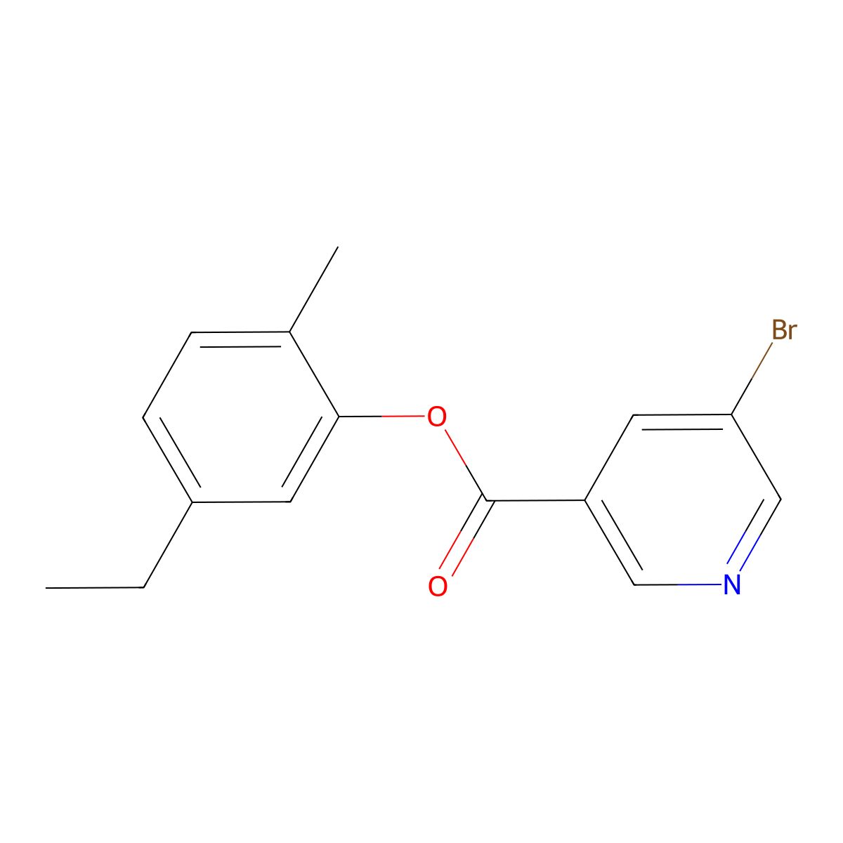 5-Ethyl-2-methylphenyl5-bromonicotinate molecular structure, CAS 723255-46-7