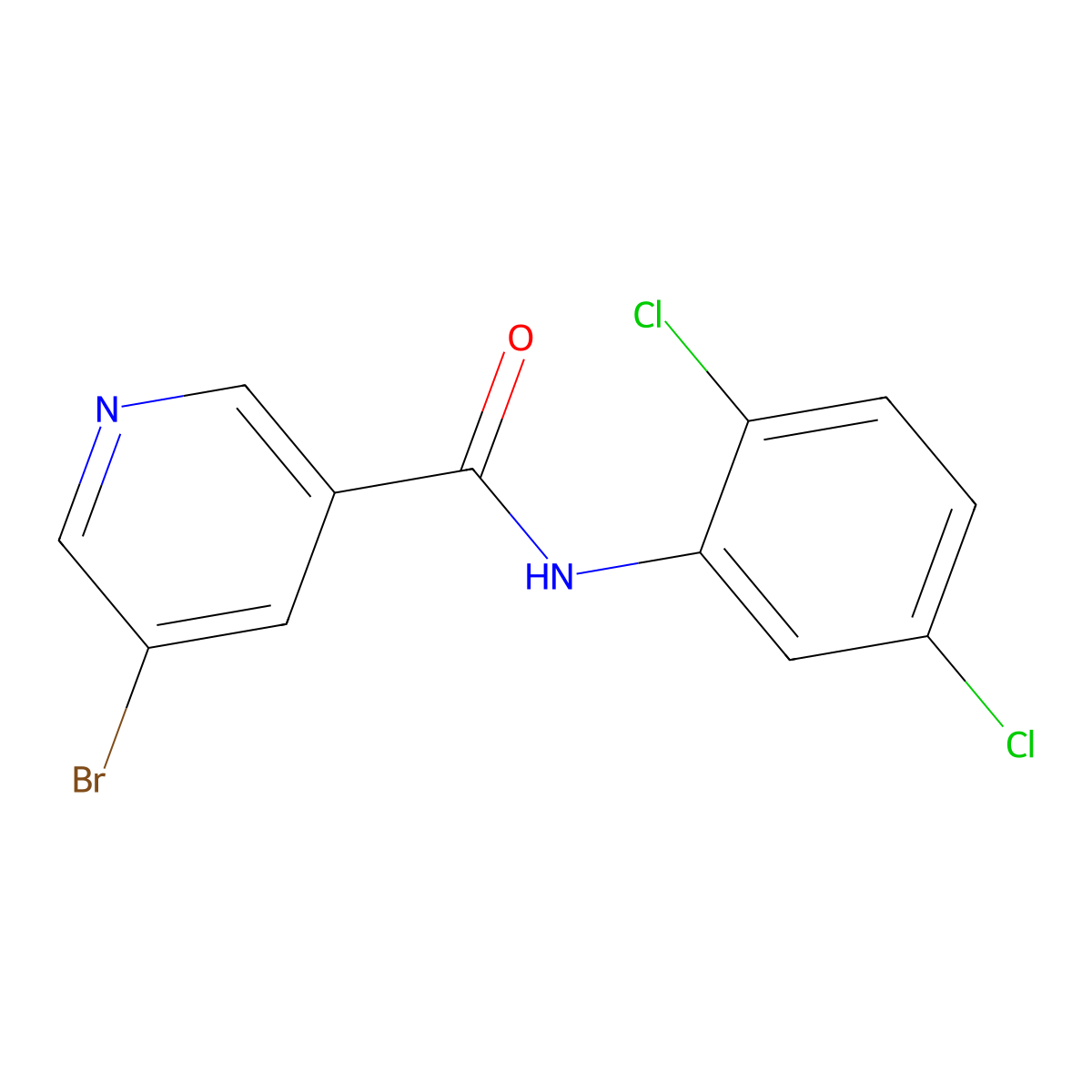 5-bromo-N-(2,5-dichlorophenyl)nicotinamide molecular structure, CAS 723255-54-7