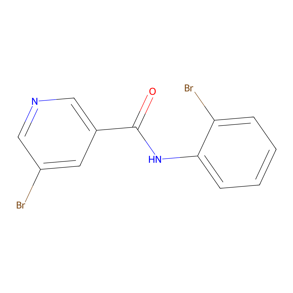 5-bromo-N-(2-bromophenyl)nicotinamide molecular structure, CAS 723255-59-2