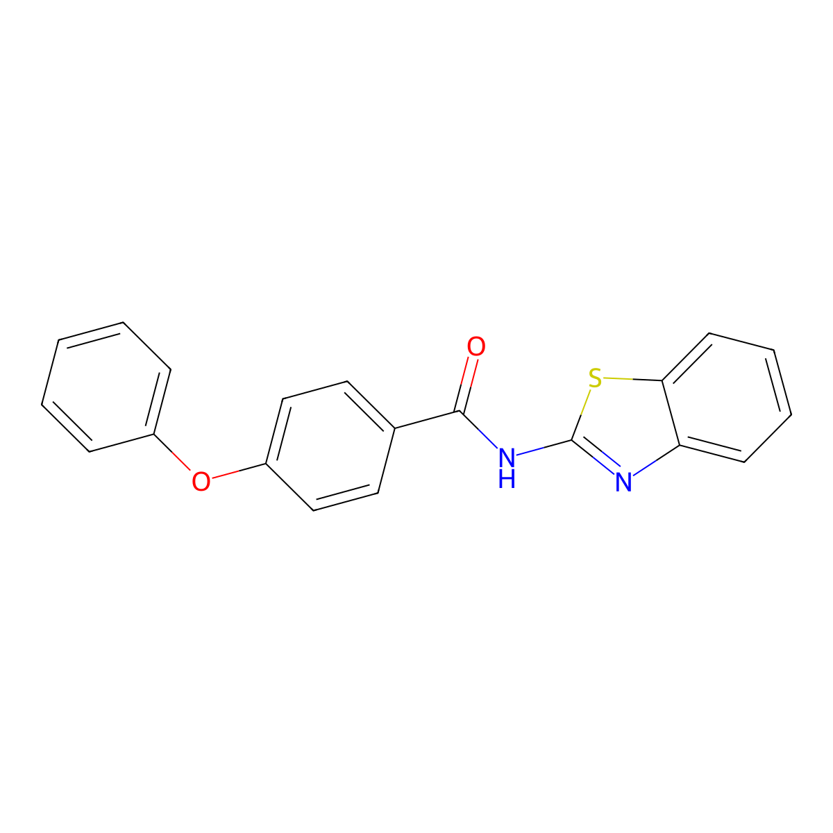 N-(1,3-benzothiazol-2-yl)-4-phenoxybenzamide molecular structure, CAS 723255-64-9