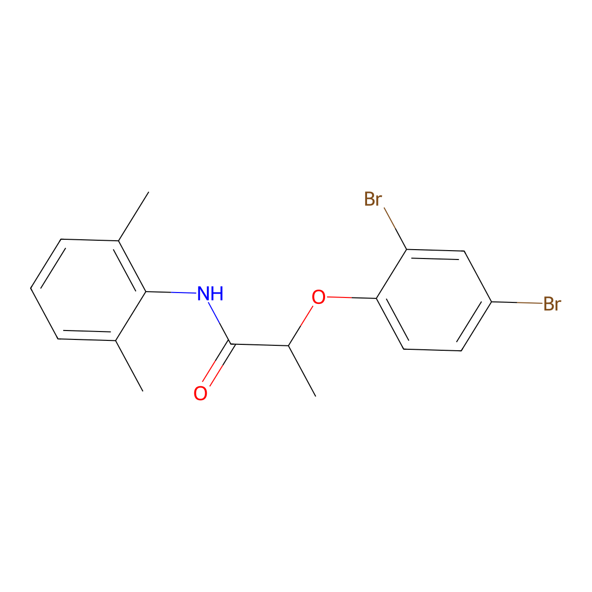 2-(2,4-dibromophenoxy)-N-(2,6-dimethylphenyl)propanamide molecular structure, CAS 723255-96-7