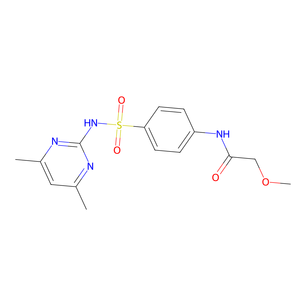N-[4-[(4,6-dimethylpyrimidin-2-yl)sulfamoyl]phenyl]-2-methoxyacetamide molecular structure, CAS 723256-43-7