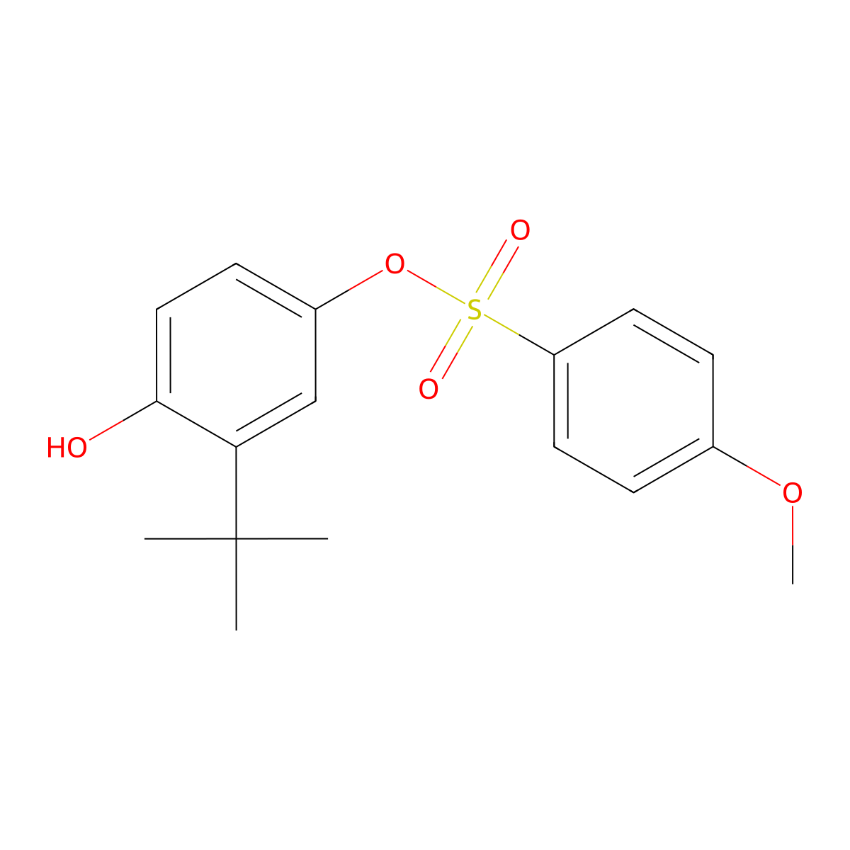 3-Tert-butyl-4-hydroxyphenyl4-methoxybenzenesulfonate molecular structure, CAS 723256-63-1