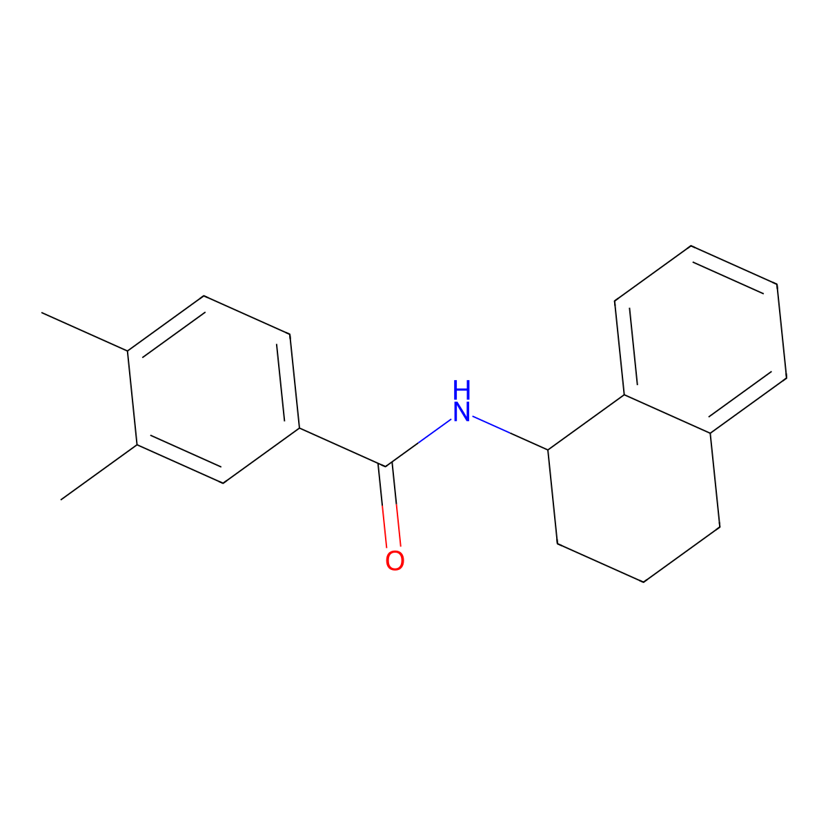 3,4-dimethyl-N-(1,2,3,4-tetrahydro-1-naphthalenyl)benzamide molecular structure, CAS 723256-70-0