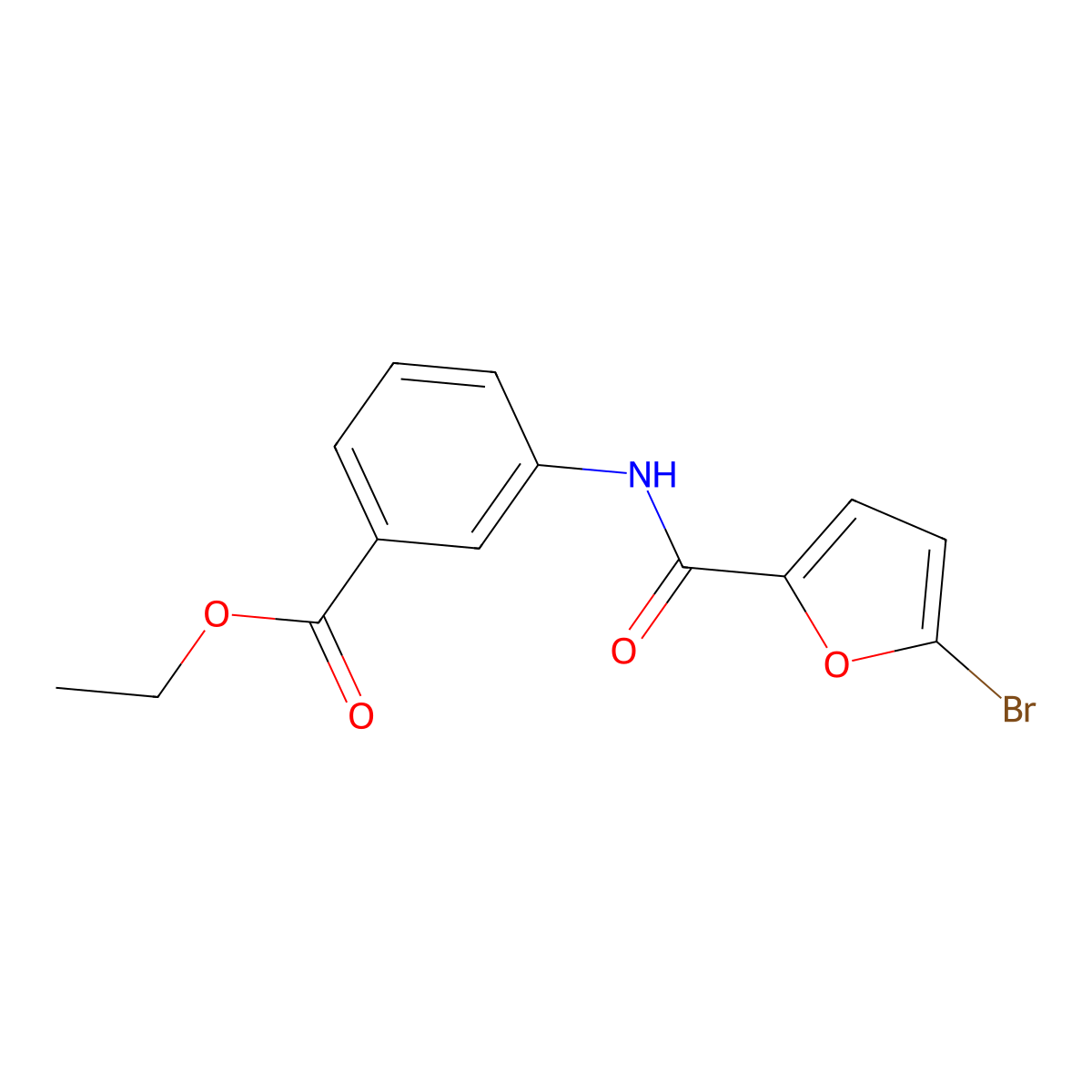 Ethyl 3-[(5-bromo-2-furoyl)amino]benzoate molecular structure, CAS 723257-72-5
